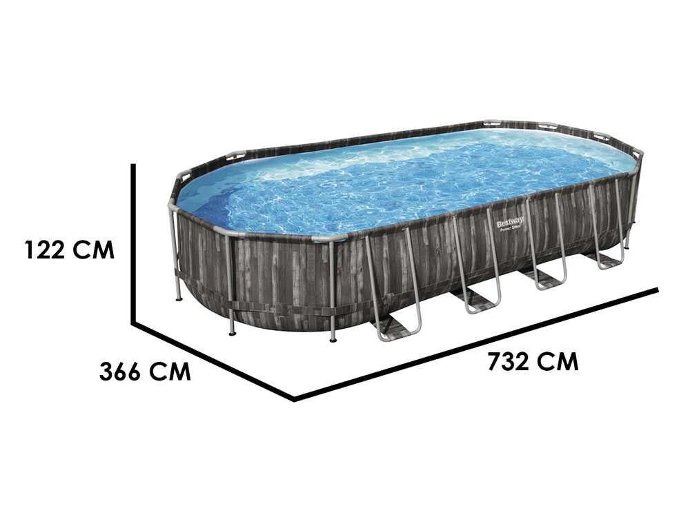 Bestway Power Steel 561ES – 732x366x122 cm – Piscine ovale
