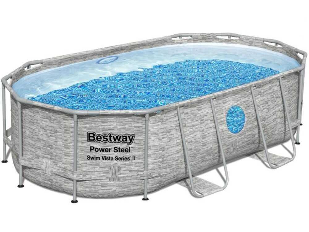 Bestway Power Steel Swim Vista 56714 – 427 x 250 x 100 cm – Piscine ovale