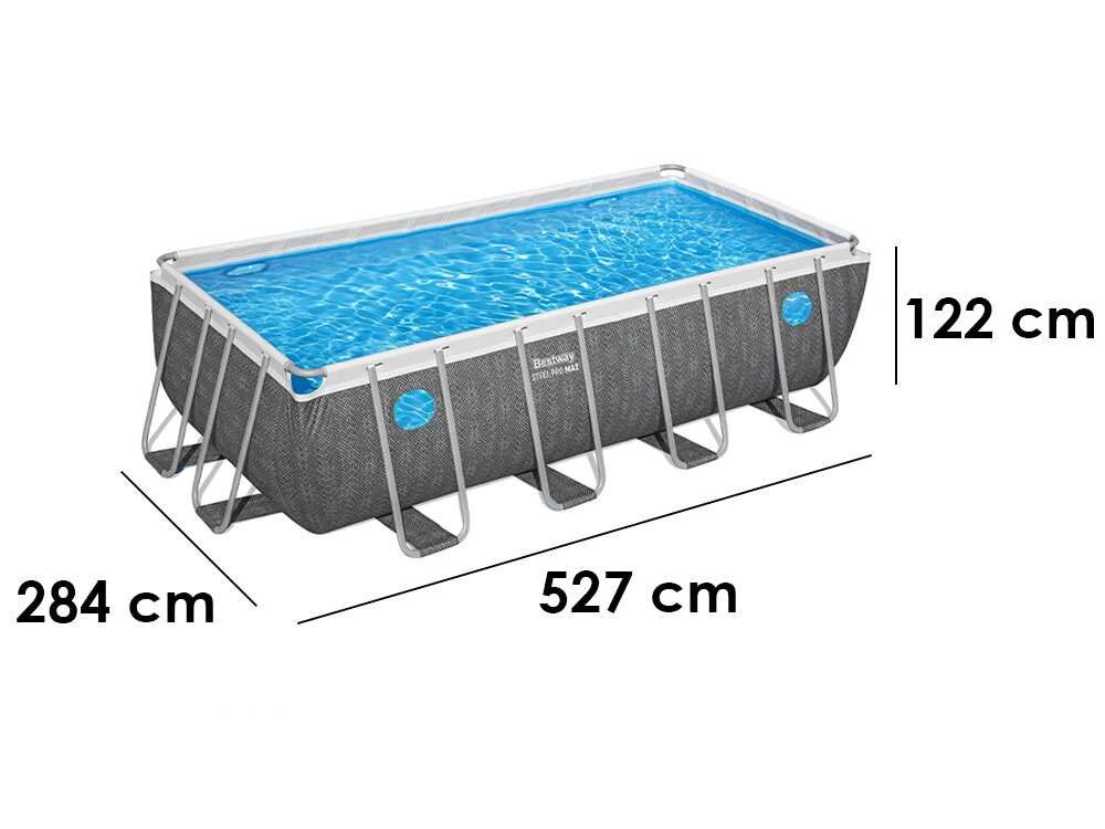 Bestway Steel Pro Max Splashview 561MB – 488x244x122 cm – Piscine hors-sol pour 5-6 personnes