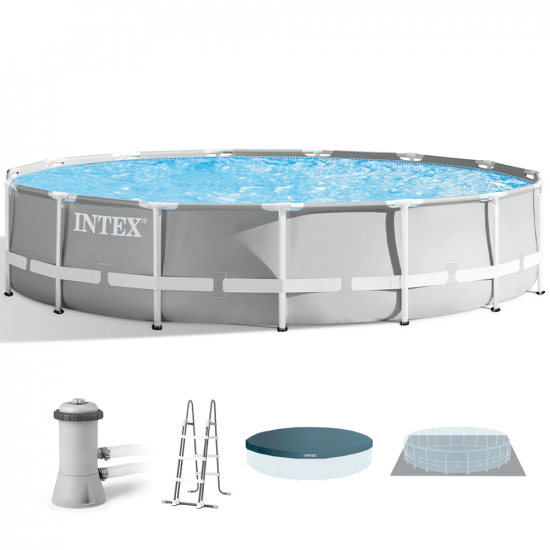 Intex Prisma Frame Greywood 26744NP – Ø549x122 cm – Piscine Ronde