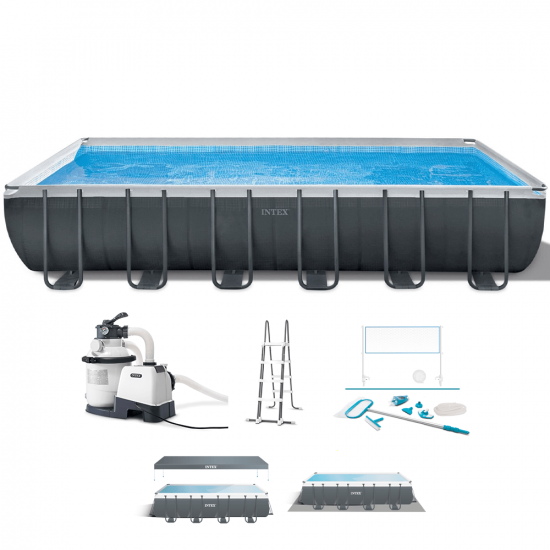 Intex Ultra XTR Frame 26368NP – 732x366x132 cm – Piscine hors-sol + Kit Nettoyage et Volleyball – Image 1
