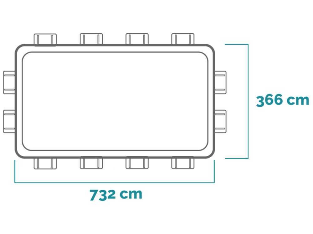 Intex Ultra XTR Frame 26368NP – 732x366x132 cm – Piscine hors-sol + Kit Nettoyage et Volleyball