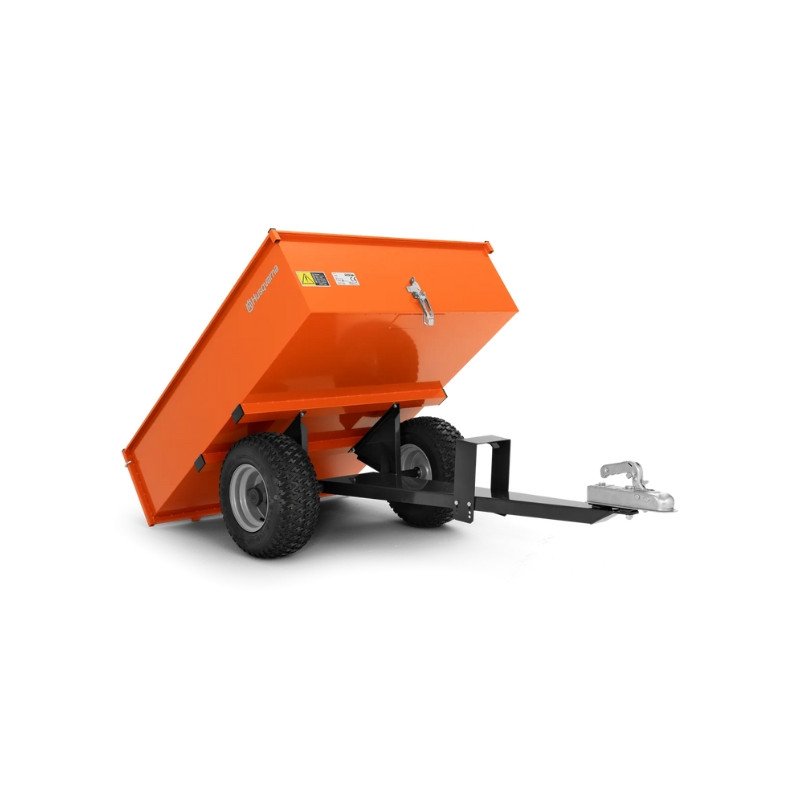Remorque benne basculante tracteur tondeuse autoportée Husqvarna Profi