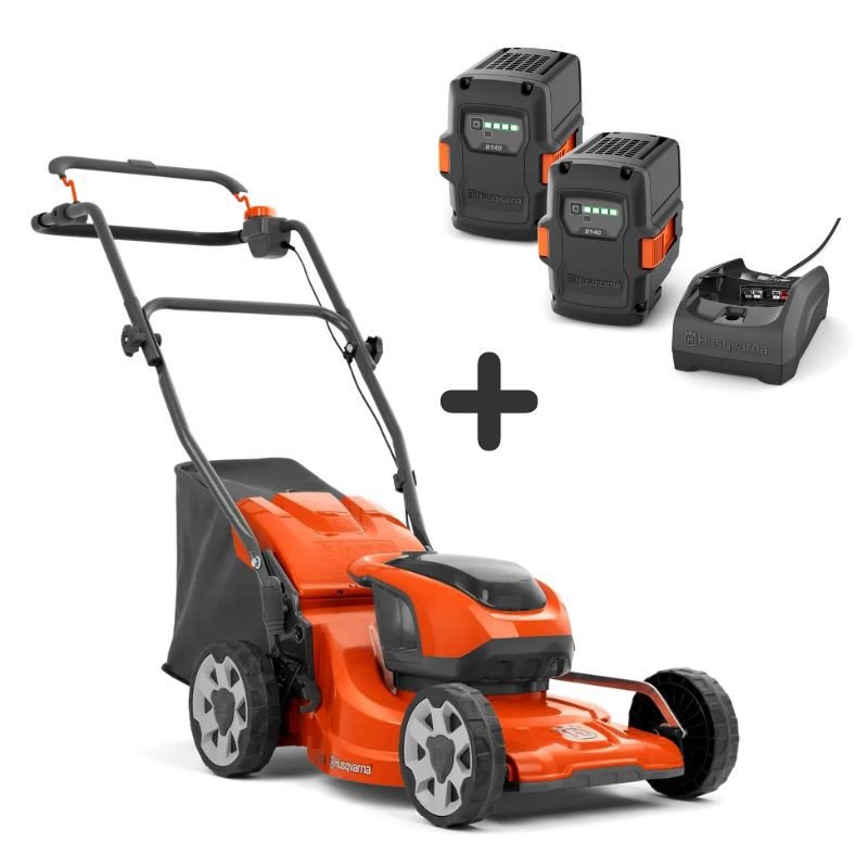 Tondeuse à batterie poussée Husqvarna LC137i pack 2 batteries et chargeur – coupe 37,5cm